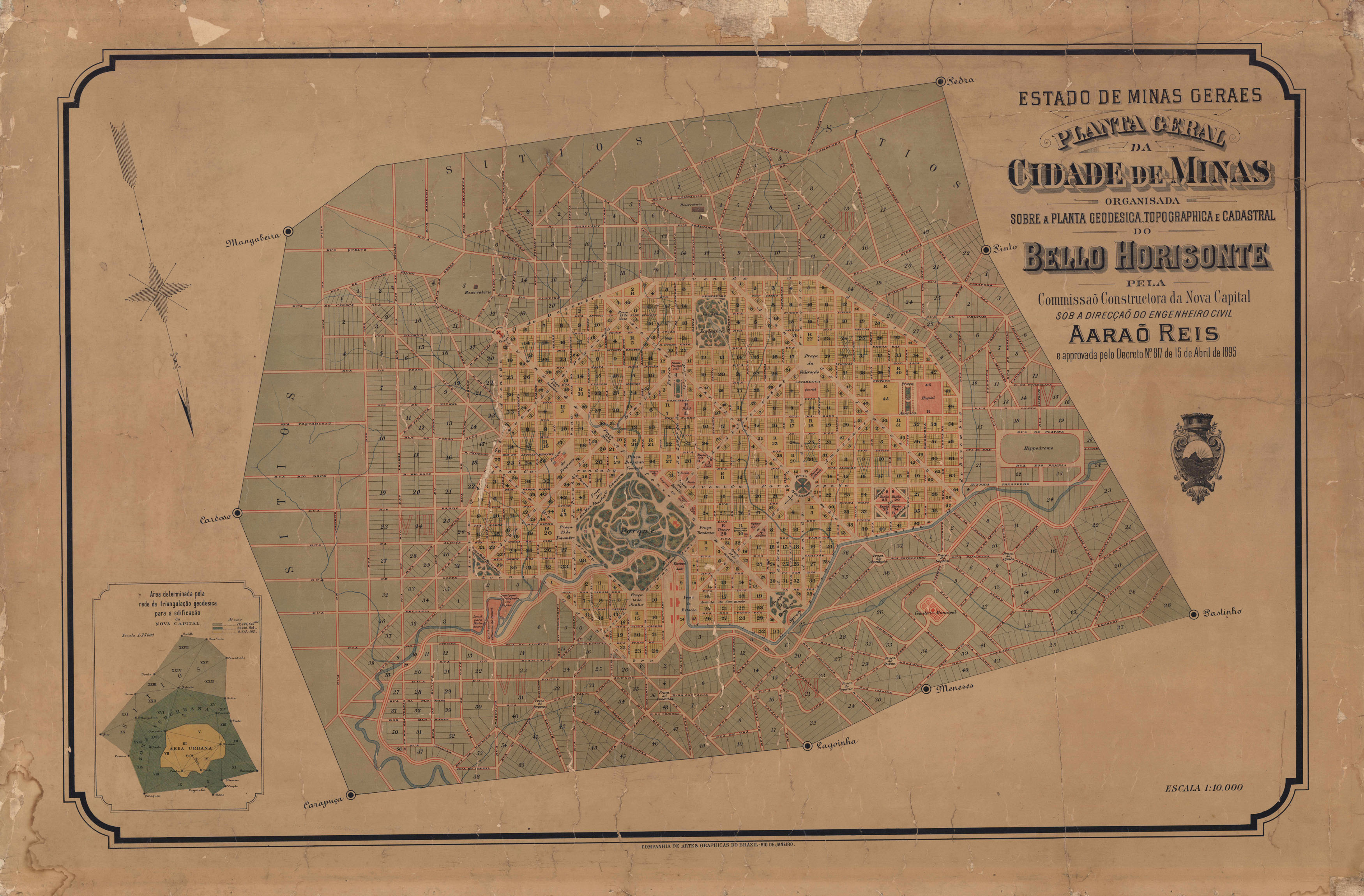 Original plan for Belo Horizonte, 1893.